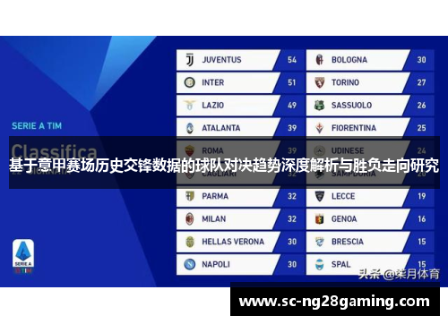 基于意甲赛场历史交锋数据的球队对决趋势深度解析与胜负走向研究